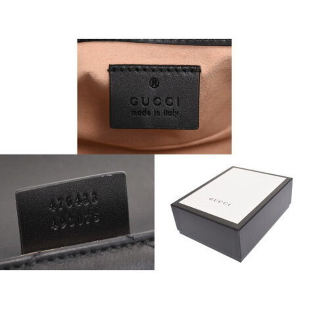 Gucci GG Marmont Mini Bag Black Leather Shoulder - Picture 9 of 12